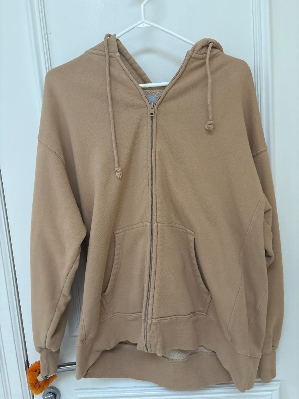 TNA COZY AF BEIGE FLEECE ZIP UP
